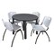 Kee Kee Round Table & Chair Set, Wood, Metal, Plastic Top, Grey TB42RNDGYBPBK47GY - alternate 1